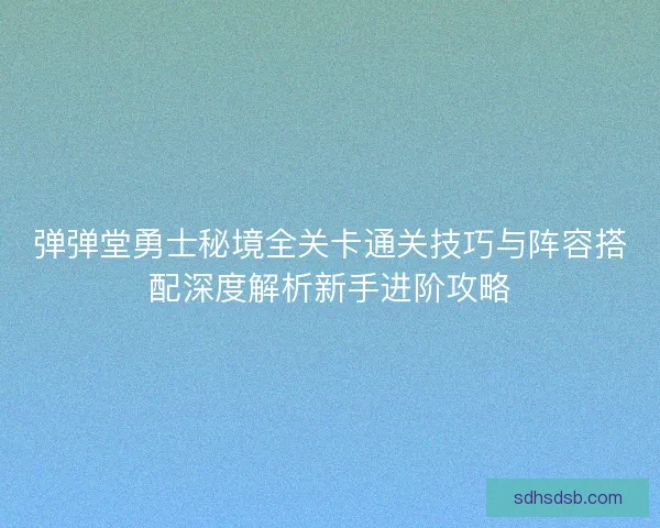弹弹堂勇士秘境全关卡通关技巧与阵容搭配深度解析新手进阶攻略